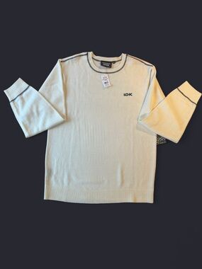 IDK Super Massive Men's Knit Pullover Sweater Crew Neck White XL Dreamers Club